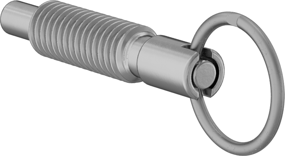 Pirinç Halka Tutamaklı Geri Çekilebilir Yaylı Piston, Twist-Lock, 3/8"-16 Diş, 1,2 inç Uzunlukta Diş