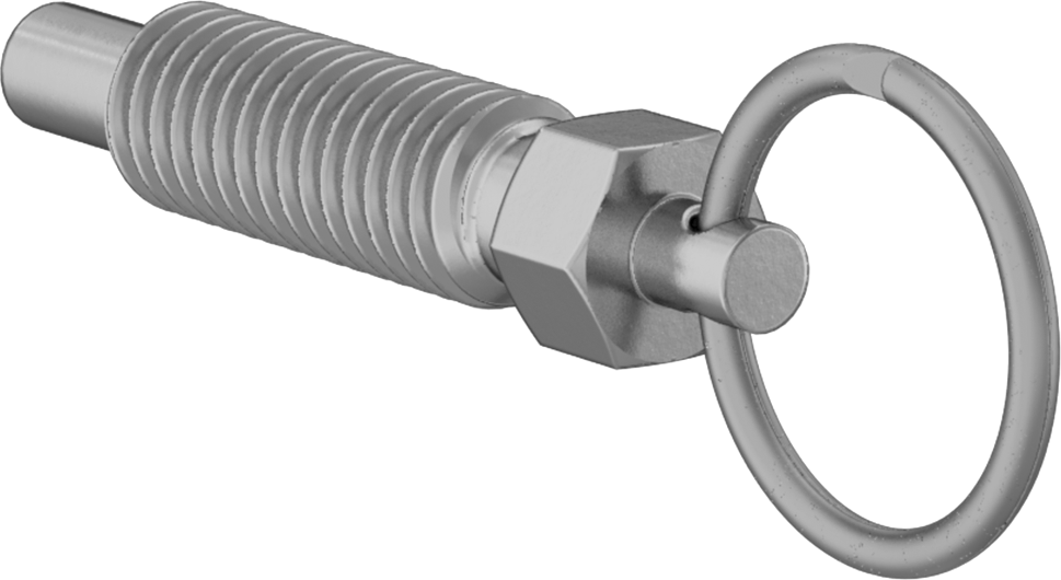 Pirinç Halka Tutamaklı Geri Çekilebilir Yaylı Piston, 3/8"-16 Diş, 1,2 inç Uzunlukta Diş