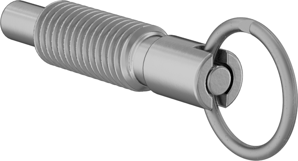 Pirinç Halka Tutamaklı Geri Çekilebilir Yaylı Piston, Twist-Lock, 1/2"-13 Diş, 1,4 inç Uzunluklu Diş