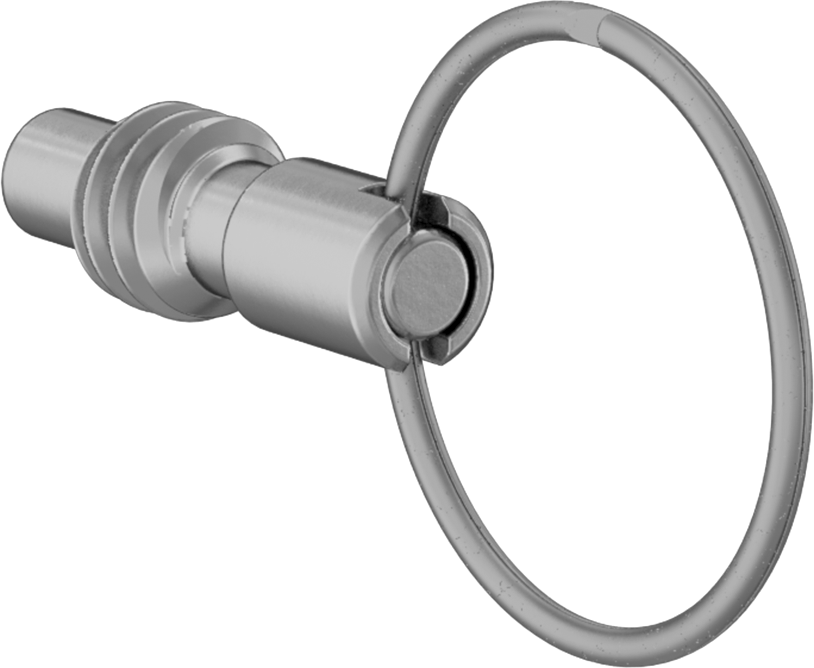 Pirinç Halka Tutamaklı Geri Çekilebilir Yaylı Piston, Twist-Lock, 1/4"-20 Diş, 0,31" Uzun Diş