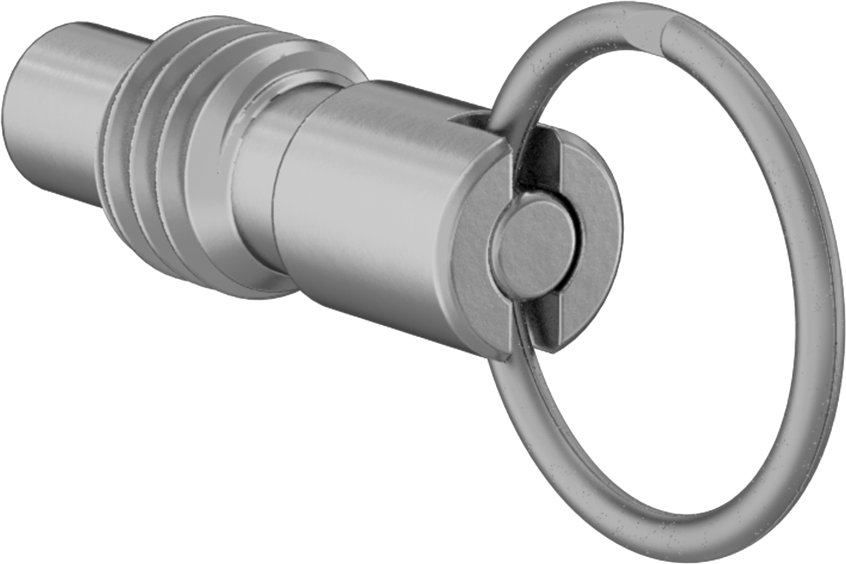 Pirinç Halka Tutamaklı Geri Çekilebilir Yaylı Piston, Twist-Lock, 3/8"-16 Diş, 0,44 inç Uzunlukta Diş