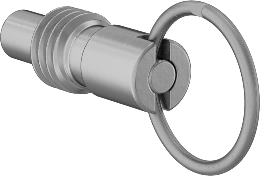 Pirinç Halka Tutamaklı Geri Çekilebilir Yaylı Piston, Twist-Lock, 1/2"-13 Diş, 0,56" Uzun Diş