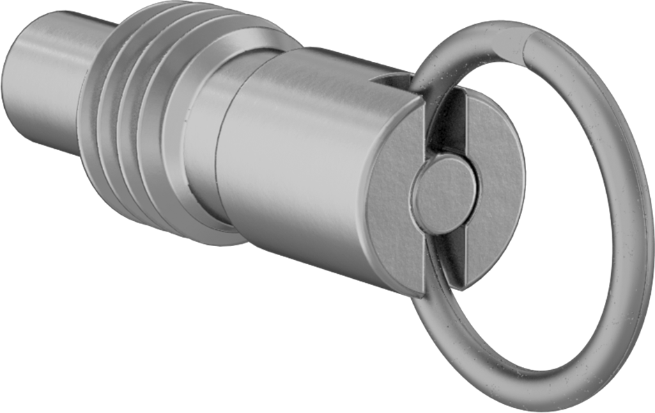Pirinç Halka Tutamaklı Geri Çekilebilir Yaylı Piston, Twist-Lock, 5/8"-11 Diş, 0,69" Uzun Diş