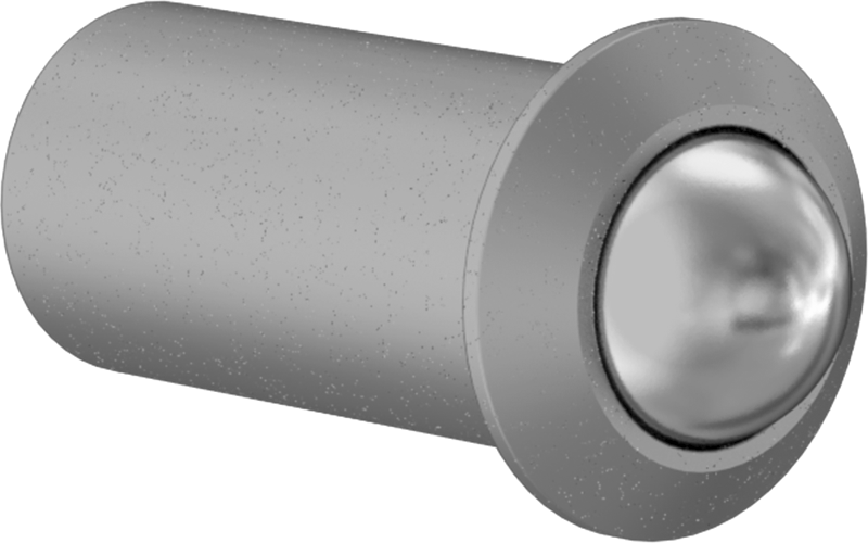 Presle Takılan Paslanmaz Çelik Küresel Burunlu Yaylı Piston, Çelik Gövde ile, 0,188" Gövde Çapı, 2 ila 5 lb. Burun Kuvveti