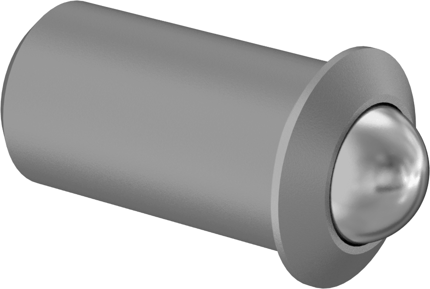 Presle Takılan Paslanmaz Çelik Küresel Burunlu Yaylı Piston, Çelik Gövde ile, 0,25" Gövde Çapı, 1,5 ila 3,5 lb. Burun Kuvveti