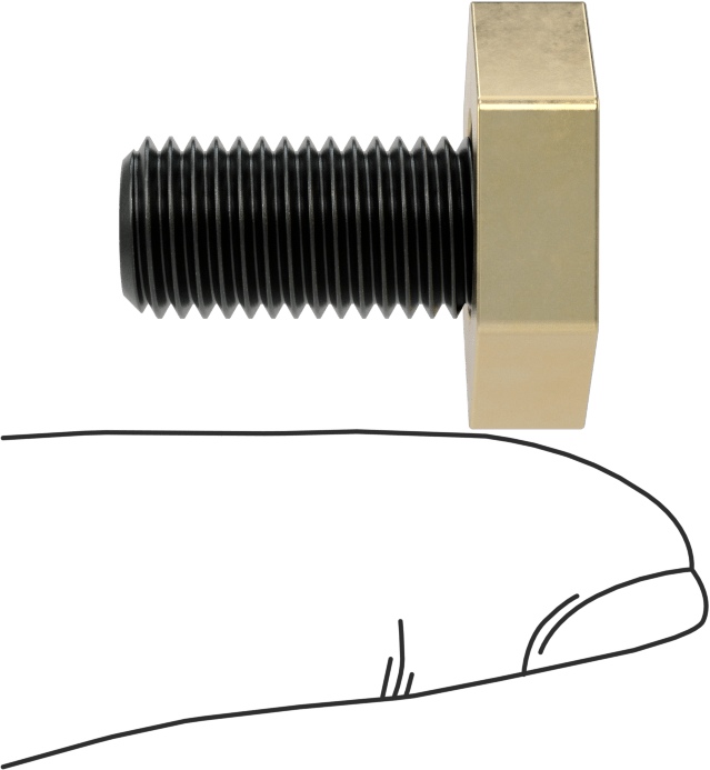 Fikstür Kelepçesi, 20,61 mm Genişlik x 6,35 mm Yükseklik Pirinç Başlık