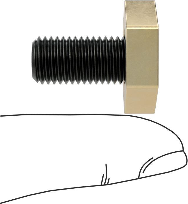 Fikstür Kelepçesi, 20,61 mm Genişlik x 6,35 mm Yükseklik Pirinç Başlık