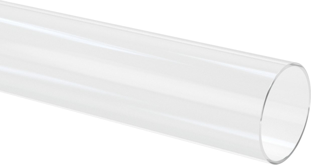 Şeffaf Döküm Akrilik Tüp, 3-1/2" OD x 3-1/4" ID