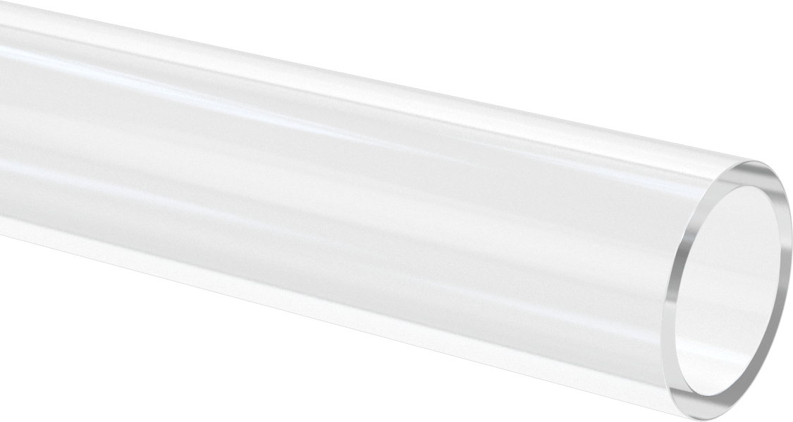 Şeffaf Döküm Akrilik Tüp, 2-1/2" OD x 2" ID