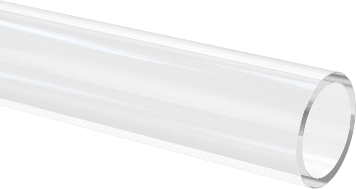 Şeffaf Döküm Akrilik Tüp, 2-3/4" OD x 2-1/4" ID