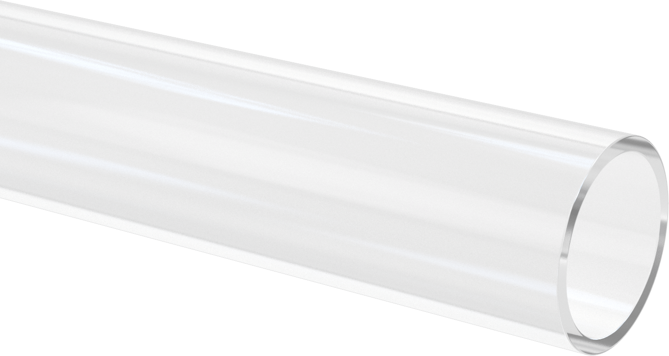 Şeffaf Döküm Akrilik Tüp, 5" OD x 4-1/4" ID