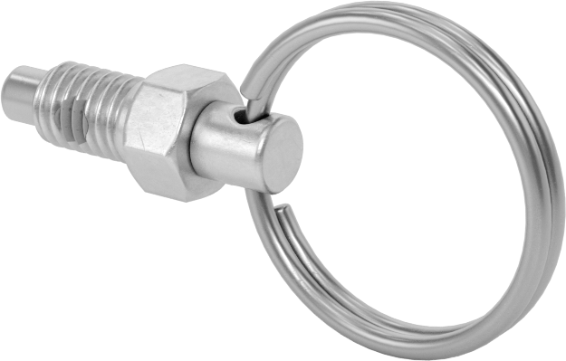 Çelik Halka Tutamaklı Geri Çekilebilir Yaylı Piston, 10-32 Diş Boyutu