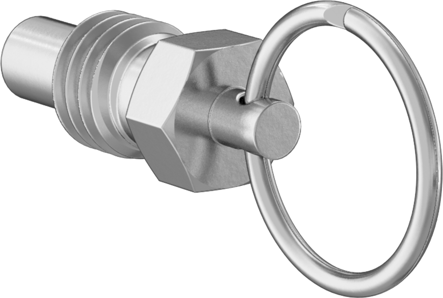 Çelik Halka Tutamaklı Geri Çekilebilir Yaylı Piston, 1/2"-13 Diş Boyutu, 0,56 inç Diş Uzunluğu