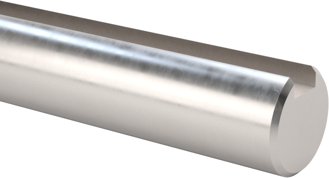 Malzeme Sertifikalı Anahtarlı Döner Mil, 1045 Karbon Çelik, 1/4" Çap, 3" Uzunluk