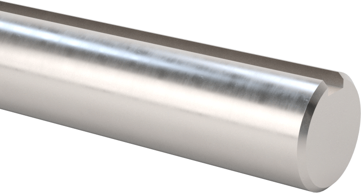 Malzeme Sertifikalı Anahtarlı Döner Mil, 1045 Karbon Çelik, 1/2" Çap, 12" Uzunluk