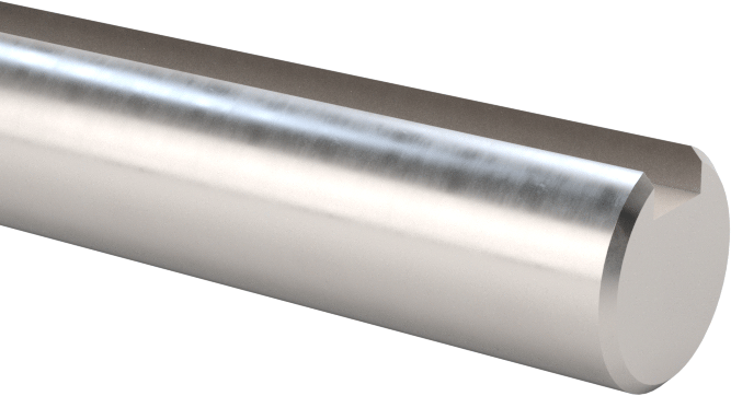 Malzeme Sertifikalı Anahtarlı Döner Mil, 1045 Karbon Çelik, 1/4" Çap, 12" Uzunluk