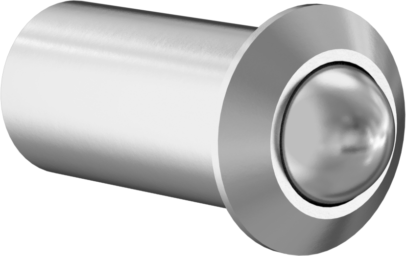 Presle Takılan Paslanmaz Çelik Küresel Burunlu Yaylı Piston, Paslanmaz Çelik Gövde, 0,157" Gövde Çapı, 3,0 lbs. Genişletilmiş Kuvvet
