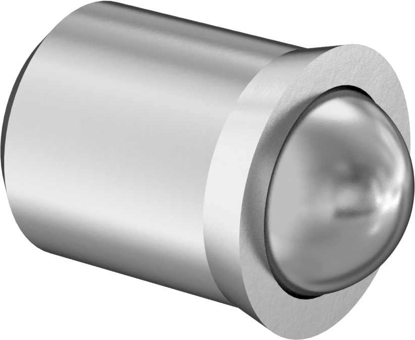 Presle Takılan Paslanmaz Çelik Küresel Burunlu Yaylı Piston, 0,2" Gövde Çapı, 0,7 ila 1,5 lb. Kuvvet