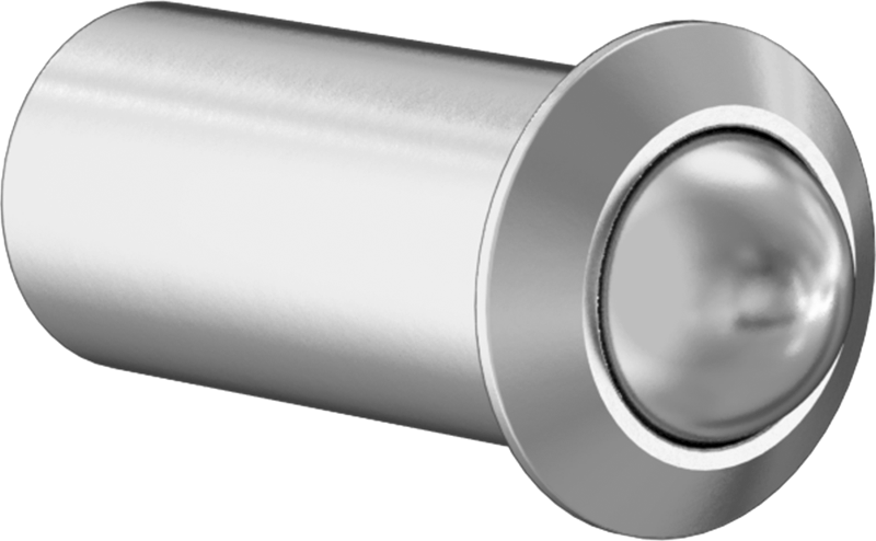 Presle Takılan Paslanmaz Çelik Küresel Burunlu Yaylı Piston, 0,188" Gövde Çapı, 4 ila 10 lb. Kuvvet