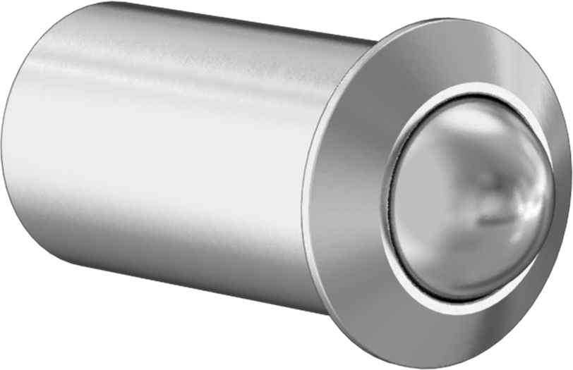 Presle Takılan Paslanmaz Çelik Küresel Burunlu Yaylı Piston, 0,25" Gövde Çapı, 6 ila 13 lb. Kuvvet