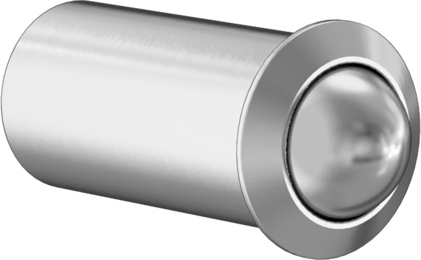 Presle Takılan Paslanmaz Çelik Küresel Burunlu Yaylı Piston, 0,312" Gövde Çapı, 8 ila 16 lb. Kuvvet