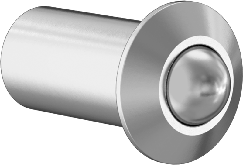 Presle Takılan Paslanmaz Çelik Küresel Burunlu Yaylı Piston, 0,125" Gövde Çapı, 0,4 ila 1,3 lb Kuvvet