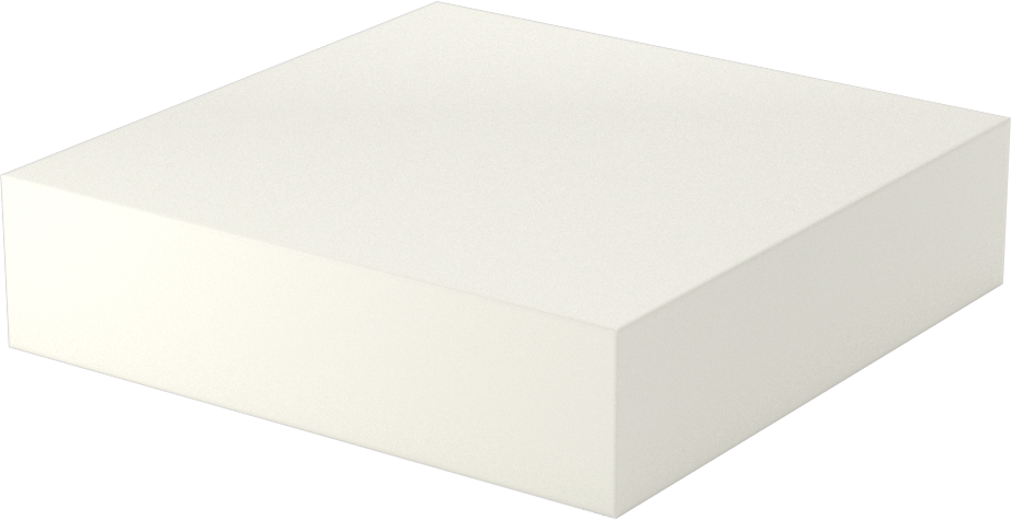 Ekstra Yüksek Sıcaklık Cam-Mika Seramik, Kolay İşlenebilir, 4“ x 4” Levha, 1" Kalınlık