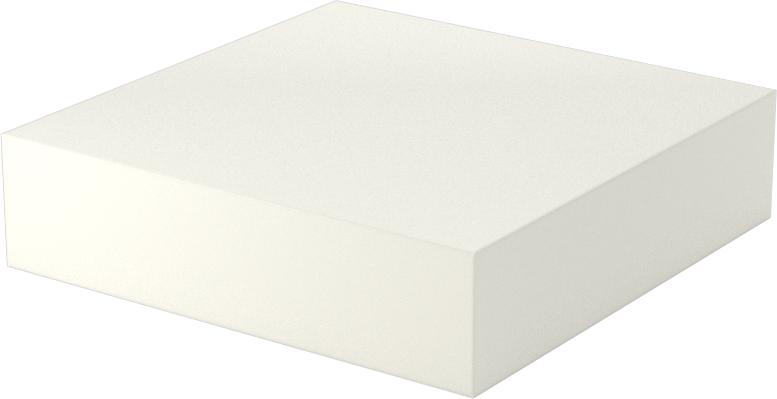 Ekstra Yüksek Sıcaklık Cam-Mika Seramik, Kolay İşlenebilir, 2“ x 2” Levha, 1/2" Kalınlık