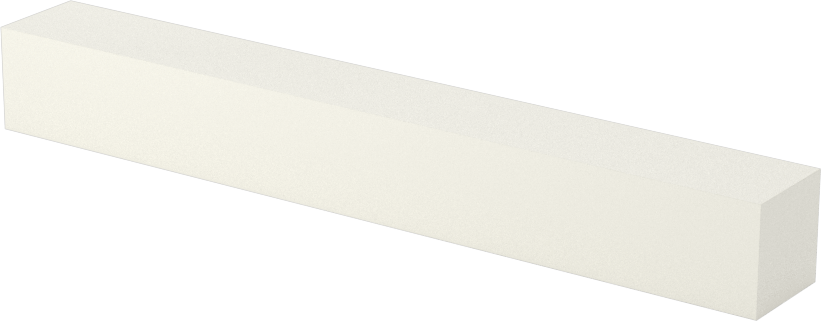 Ekstra Yüksek Sıcaklık Cam-Mika Seramik, Kolay İşlenebilir, 3/8" Kalın Çubuk, 3/8“ Genişlik x 3” Uzunluk