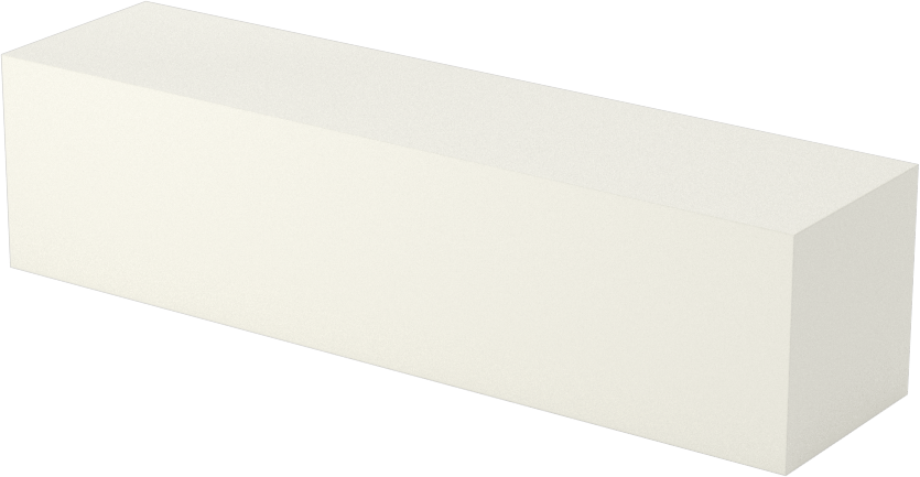 Ekstra Yüksek Sıcaklık Cam-Mika Seramik, Kolay İşlenebilir, 3/4" Kalınlık, 3/4“ Genişlik x 3” Uzunluk