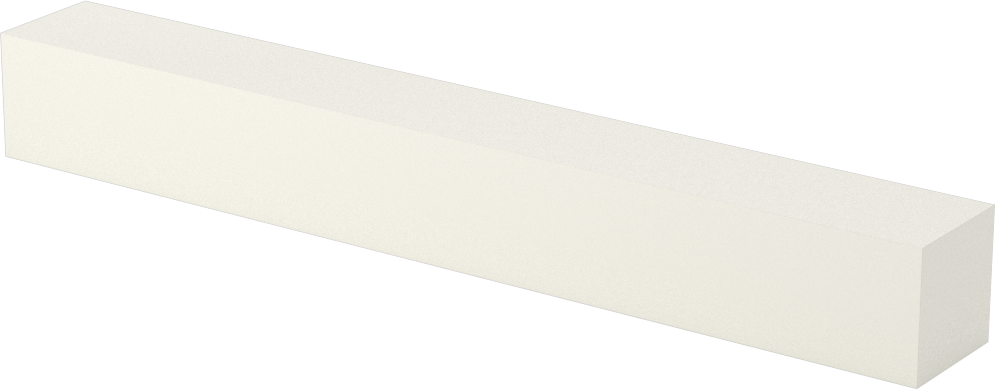 Ekstra Yüksek Sıcaklık Cam-Mika Seramik, Kolay İşlenebilir, 3/4" Kalınlık, 3/4“ Genişlik x 6” Uzunluk