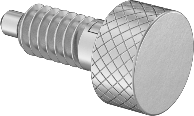 Çinko Kaplı Çelik Geri Çekilebilir Yaylı Piston, Topuz Tutamak, Twist-Lock, 1/4"-20 Diş, 1 ila 4 lb. Kuvvet