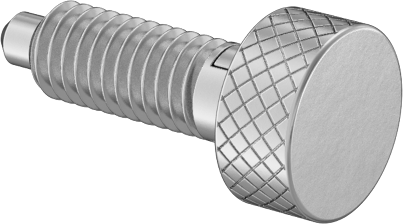 Çinko Kaplı Çelik Geri Çekilebilir Yaylı Piston, Topuz Tutamak, Twist-Lock, 10-32 Diş, 1 ila 3,5 lb. Kuvvet
