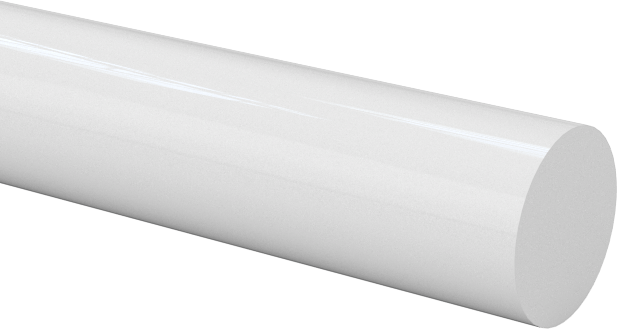 Kimyasallara Dayanıklı Kaygan PTFE Çubuk, 0,07 inç Çap, 10 Fit Uzunluk
