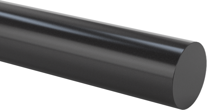 Asetal Çubuk, Siyah, 1/4" Çap, 4 Fit Uzunluk