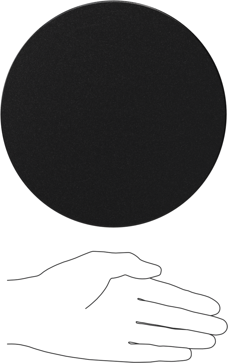 Asetal Disk, Siyah, 7" Çap, 6 inç Uzunluk