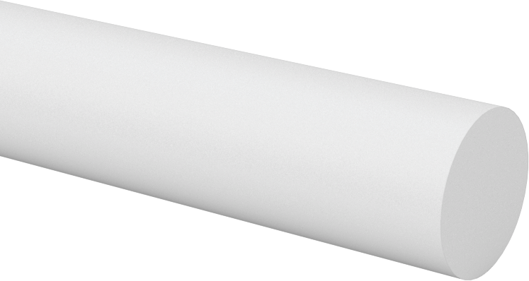 Asetal Çubuk, Beyaz, 1/2" Çap, 4 Fit Uzunluk