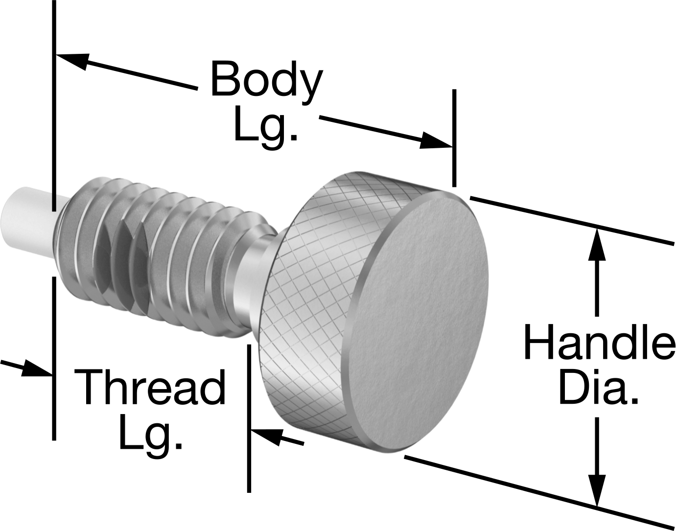 Düğme Tutamaklı Geri Çekilebilir Yaylı Piston, Çelik Gövde ve Asetal Burunlu, 5/16"-18 Diş, 5/8" Diş Uzunluğu