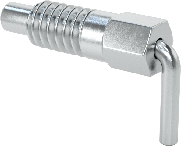 Çelik L-Kollu Geri Çekilebilir Yaylı Piston, 1/4"-20 Diş, 0,37 inç Uzunluklu Diş