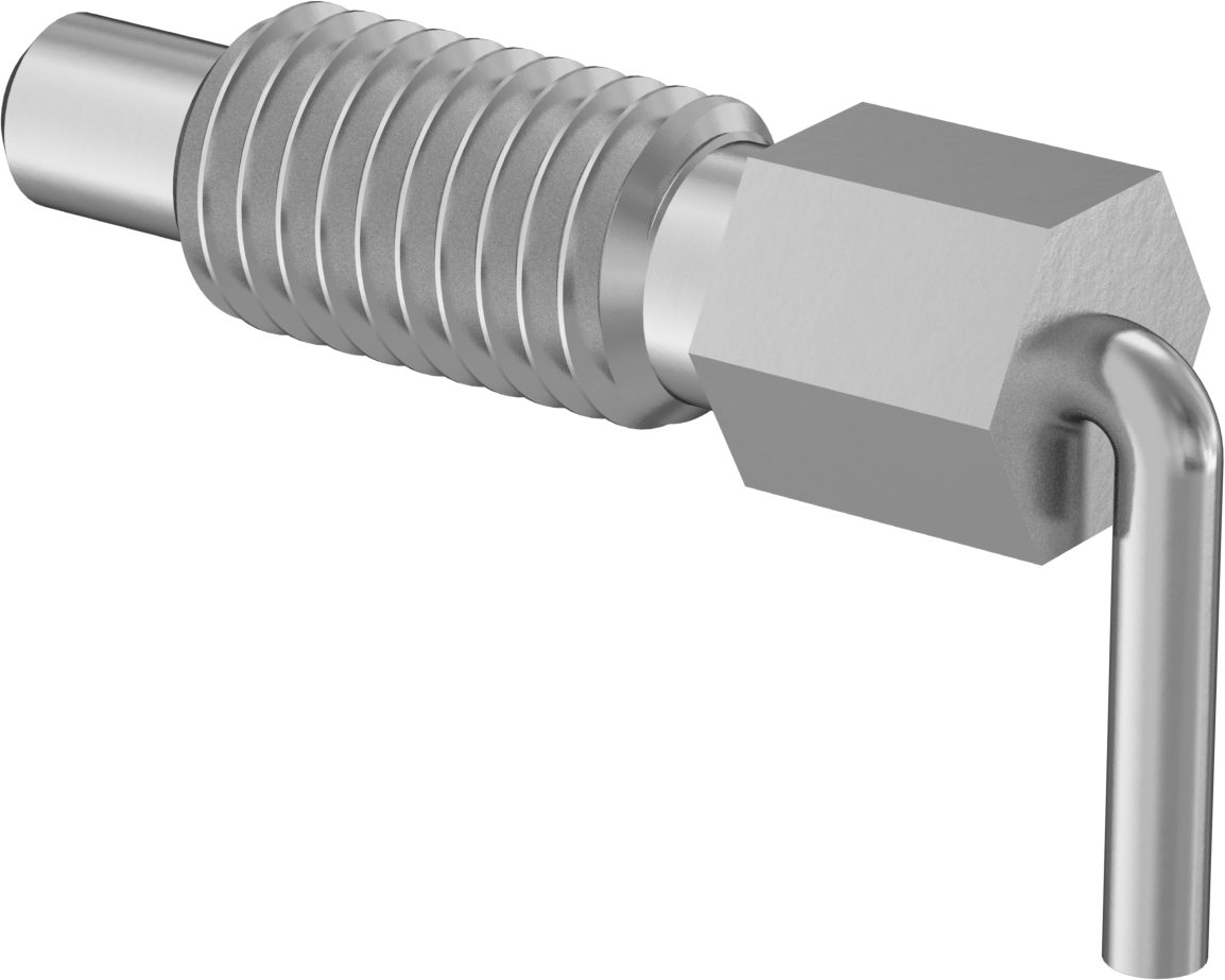 Çelik L-Kollu Geri Çekilebilir Yaylı Piston, 5/8"-11 Diş, 1,25 inç Uzunlukta Diş