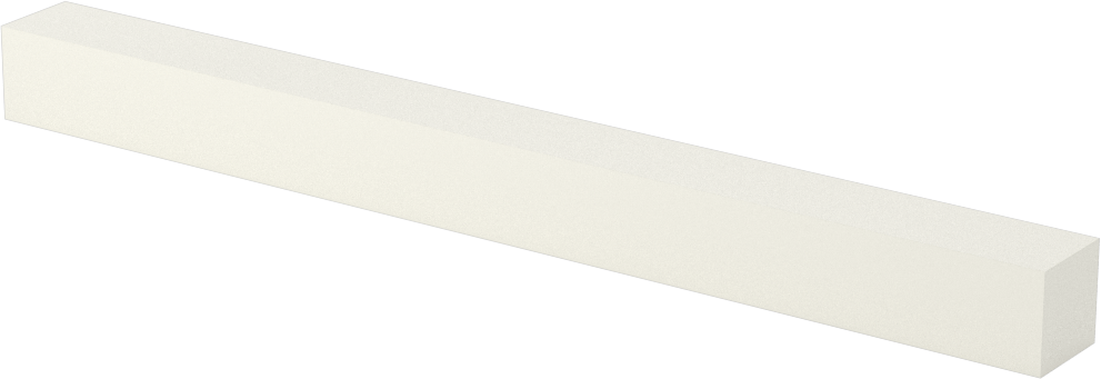 Elektrik Yalıtımlı Bor Nitrür Seramik, Bar, 6 inç Uzunluk, 1/2" Kalınlık, 1/2" Genişlik