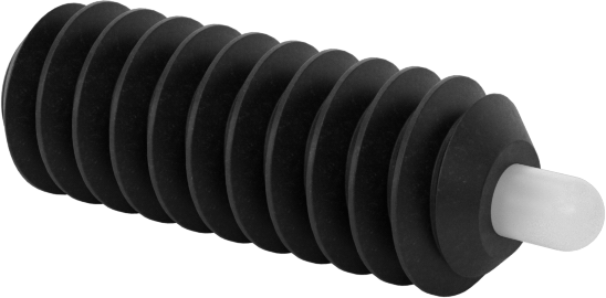Uzun Asetal Plastik Burunlu Çelik Yaylı Piston, Siyah Oksit Çelik Gövde, 6-32 Diş, 0,5-3,5 lb. Kuvvet