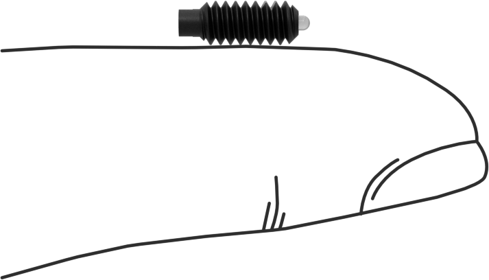 Uzun Asetal Plastik Burunlu Çelik Yaylı Piston, Yarık, Siyah, 6-32 Boyut, 0,5-1,5 lbs. Kuvvet, Diş Kilidi