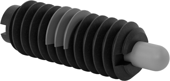 Uzun Asetal Plastik Burunlu Çelik Yaylı Piston, Yarık, Siyah Oksit, 8-32 Boyut, 1-3,3 lb. Burun Kuvveti