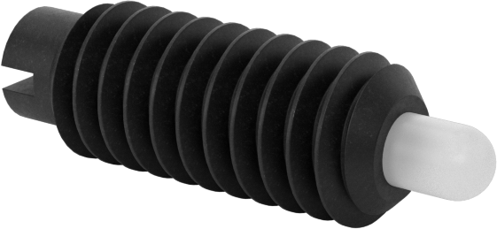 Uzun Asetal Plastik Burunlu Çelik Yaylı Piston, Yarık, Siyah Oksit, 8-32 Boyut, 1-3,3 lb. Burun Kuvveti