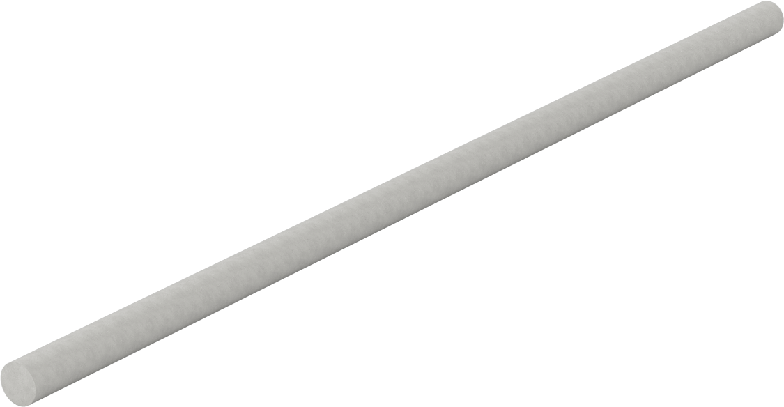 Kolay İşlenebilir Cam-Mika Seramik, 3/8" Çaplı Çubuk, 12" Uzunluk
