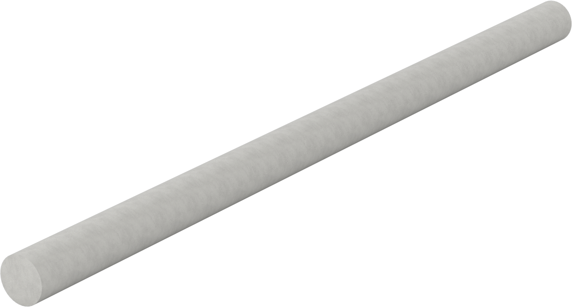 Kolay İşlenebilir Cam-Mika Seramik, 5/8" Çaplı Çubuk, 12" Uzunluk