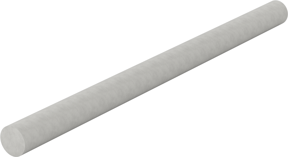 Kolay İşlenebilir Cam-Mika Seramik, 3/4" Çaplı Çubuk, 12" Uzunluk