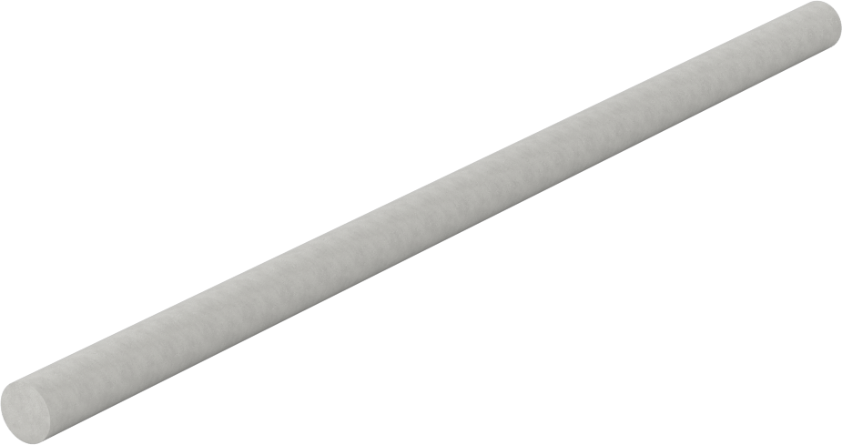 Kolay İşlenebilir Cam-Mika Seramik, 1/4" Çaplı Çubuk, 6 inç Uzunluk