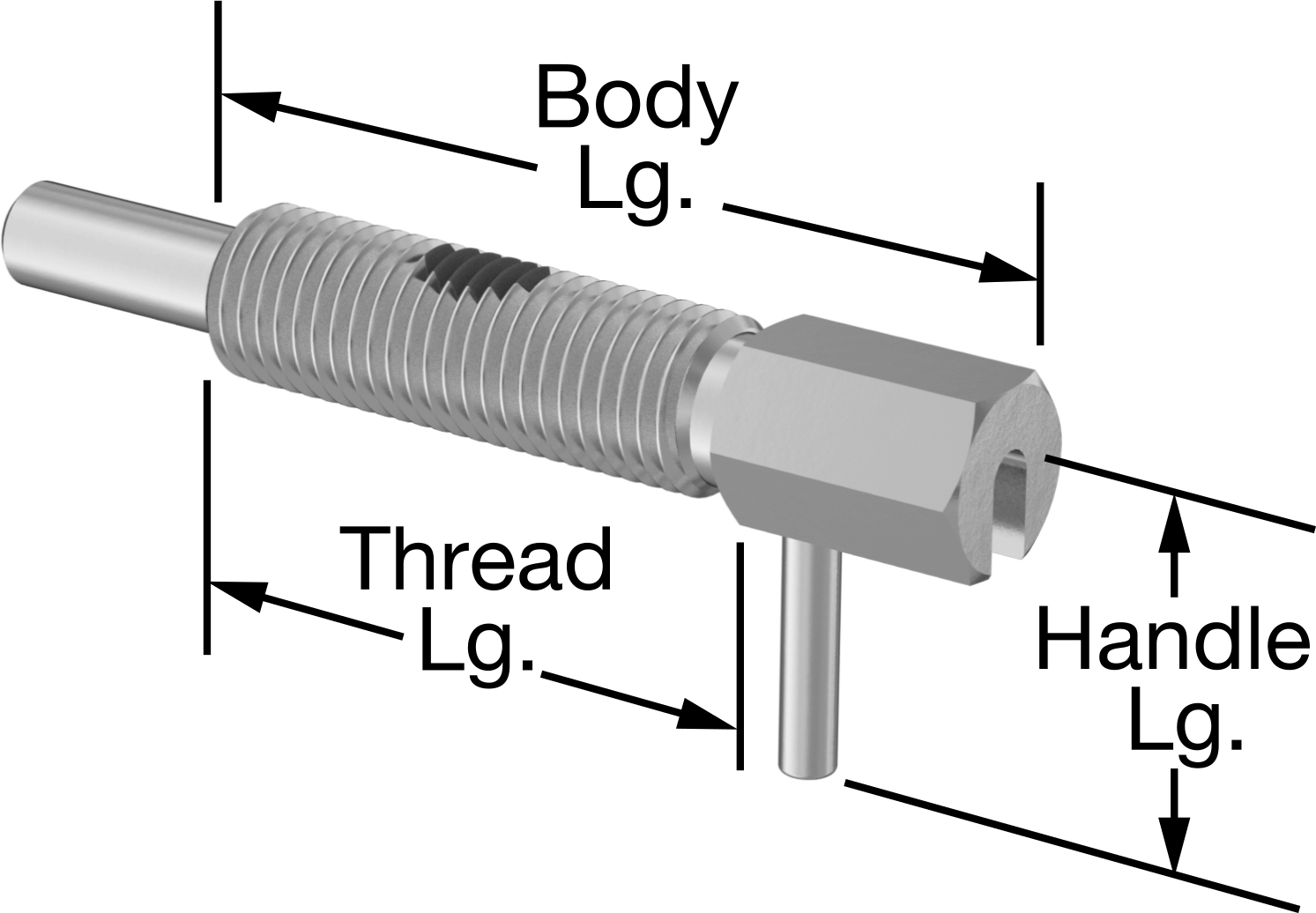 Bükümlü Kilitli L-Saplı Geri Çekilebilir Yaylı Piston, Çinko Kaplı Çelik Gövde ve Çelik Burun, M16 x 2 mm Diş